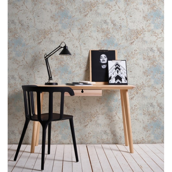 Papel pintado ramas de árboles zen fondo lienzo pátina desgastado - Siena Provence 685001