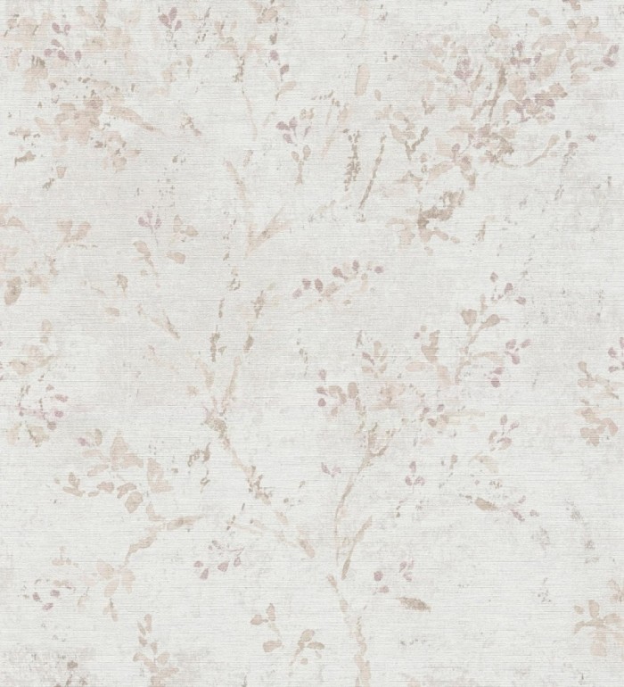 Papel pintado ramas de árboles zen fondo lienzo pátina desgastado - Siena Provence 685002