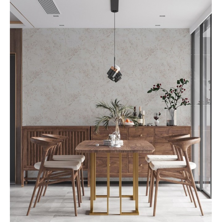 Papel pintado ramas de árboles zen fondo lienzo pátina desgastado - Siena Provence 685002