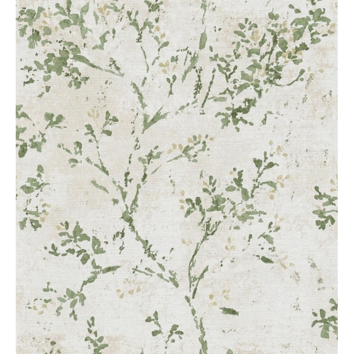 Papel pintado ramas de árboles zen fondo lienzo pátina desgastado - Siena Provence 685003