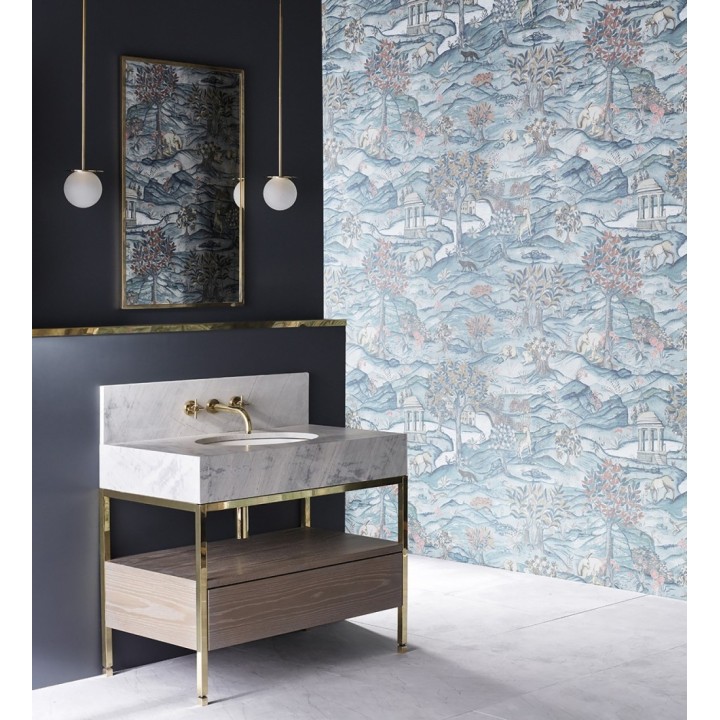 Papel pintado paisaje bucólico templos y fauna lienzo - Alistair Scenic 685070