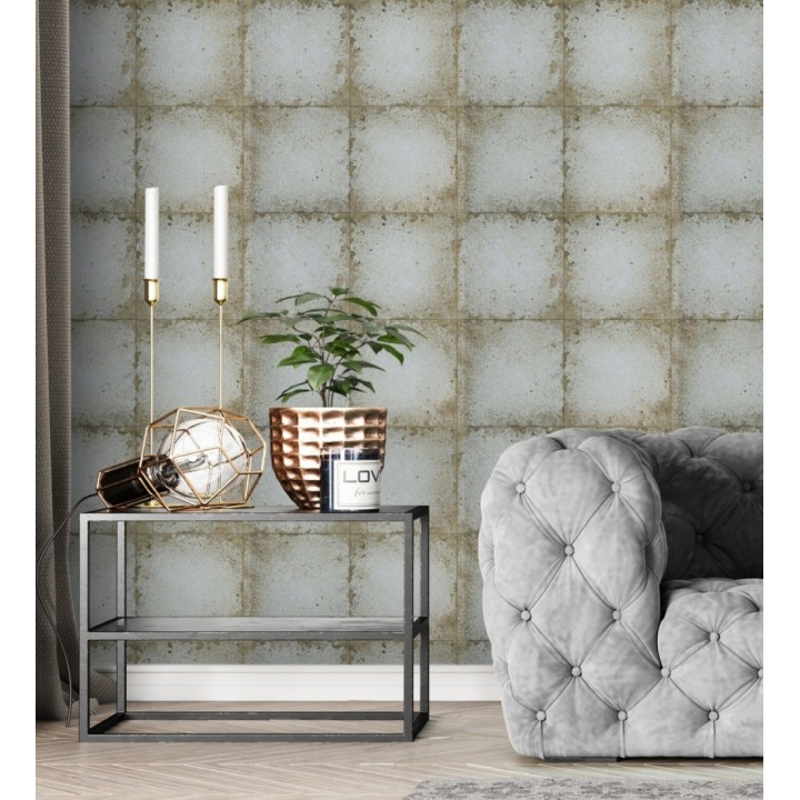 Papel pintado de baldosas de piedra envejecido estilo vintage natural - Varanasi Archaic 685076