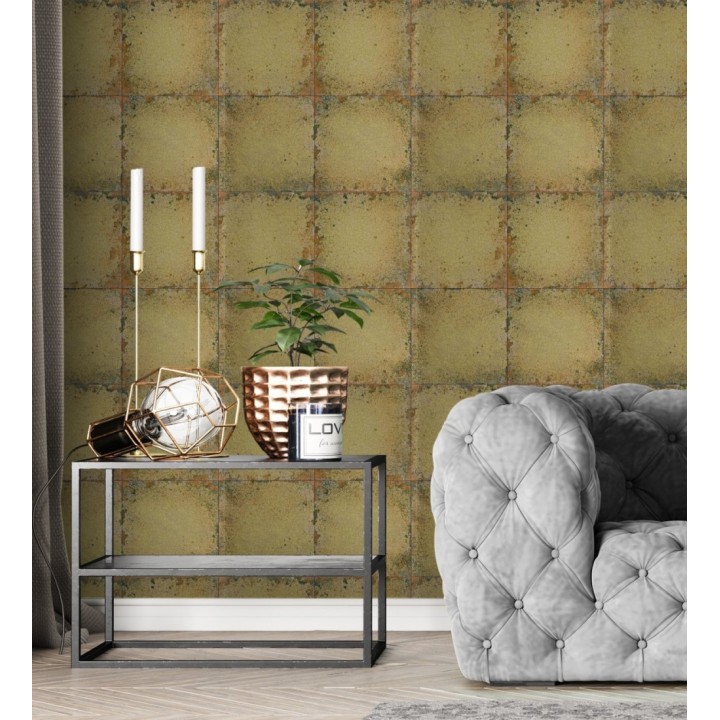 Papel pintado de baldosas de piedra envejecido estilo vintage natural - Varanasi Archaic 685078