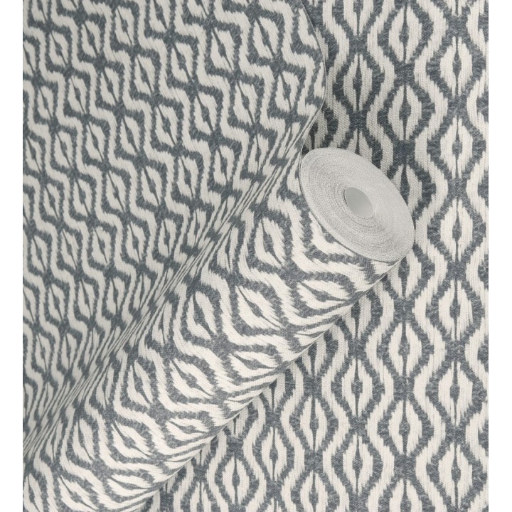 Papel pintado telar de mali lino azul textura ancestral - Agra Woven 685094