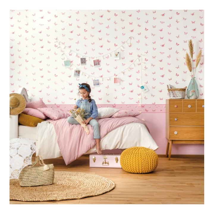 Papel pintado infantil mariposas rosa - Sweet Butterflies 126697