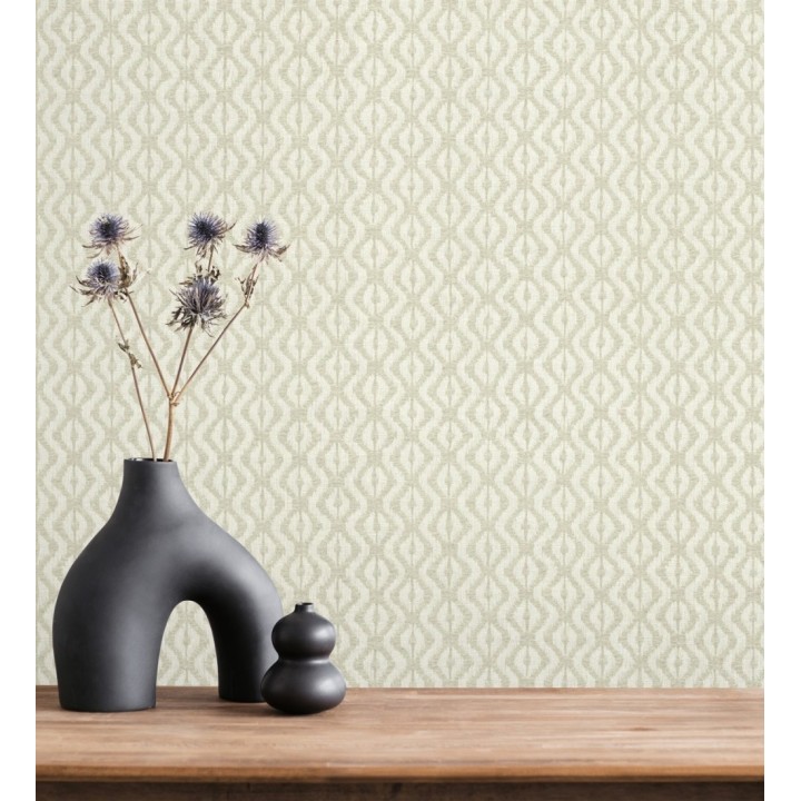 Papel pintado telar de mali lino beige textura ancestral - Agra Woven 685095