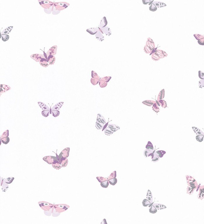 Papel pintado infantil mariposas morada - Sweet Butterflies 126698