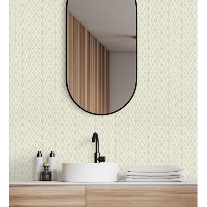 Papel pintado telar de mali lino beige textura ancestral - Agra Woven 685095