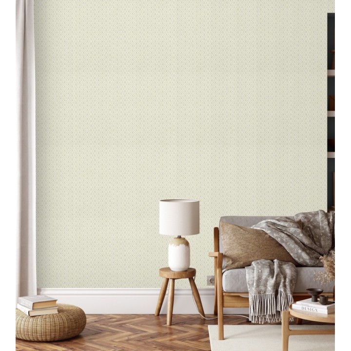 Papel pintado telar de mali lino beige textura ancestral - Agra Woven 685095