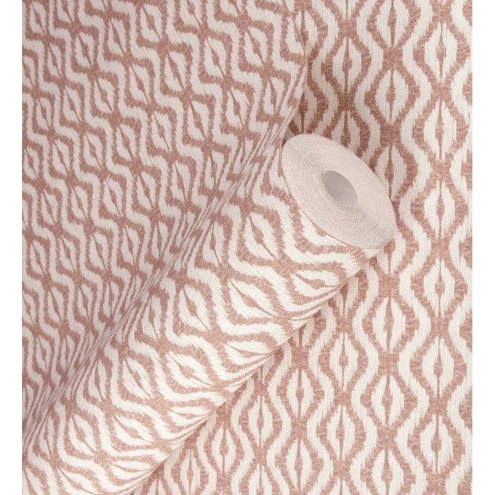 Papel pintado telar de mali lino rojo teja textura ancestral - Agra Woven 685096