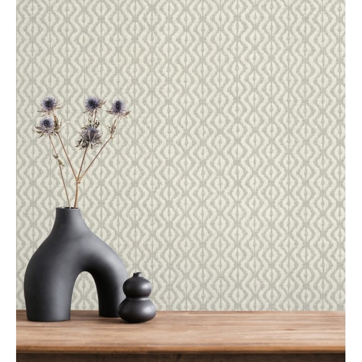 Papel pintado telar de mali lino taupe claro textura ancestral - Agra Woven 685097