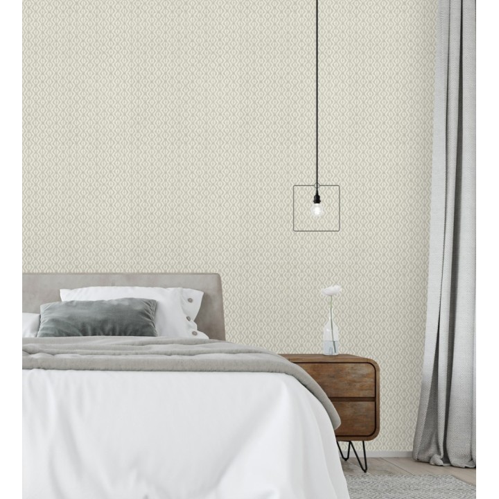 Papel pintado telar de mali lino taupe claro textura ancestral - Agra Woven 685097