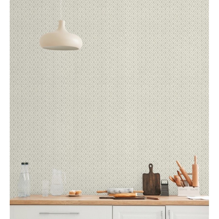 Papel pintado telar de mali lino taupe claro textura ancestral - Agra Woven 685097