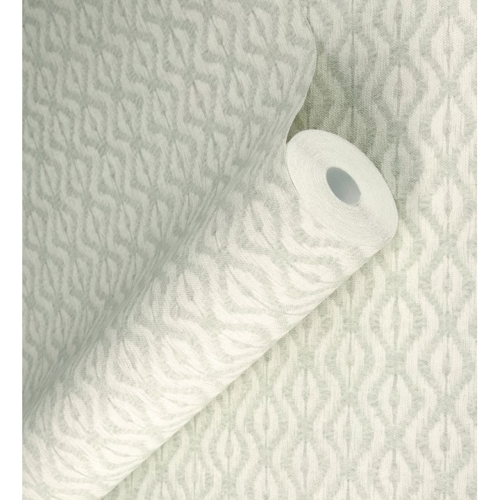 Papel pintado telar de mali lino verdoso textura ancestral - Agra Woven 685098