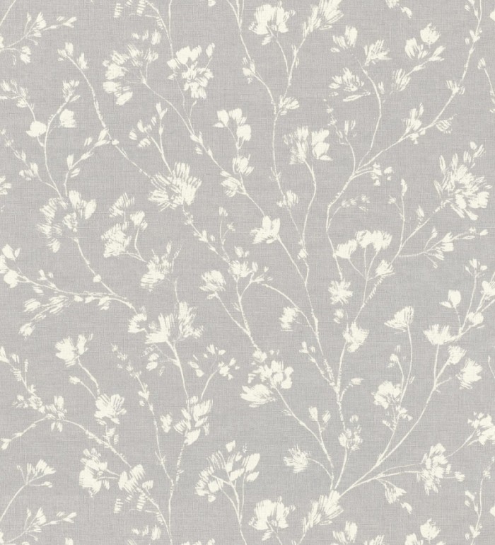 Papel pintado ramas silvestres tono blanco roto fondo gris - Isadora Ethereal 685103