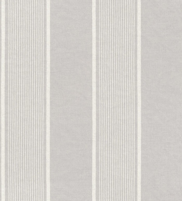 Papel pintado rayas lino gris y blanco natural estilo náutico - Lysander Trace 685105