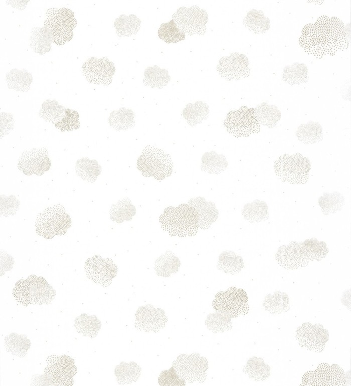 Papel pintado infantil de nubes difuminadas beige - Tiny Clouds 126705