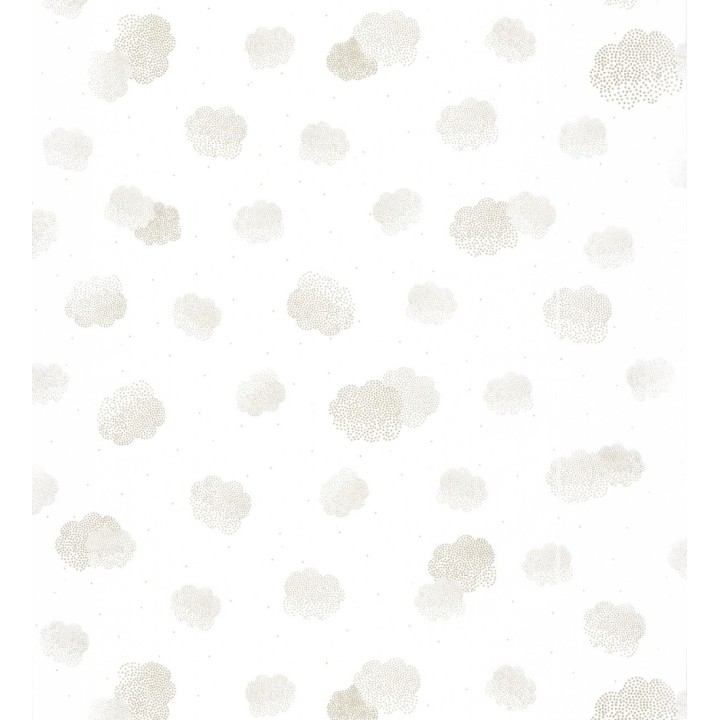 Papel pintado infantil de nubes difuminadas beige - Tiny Clouds 126705