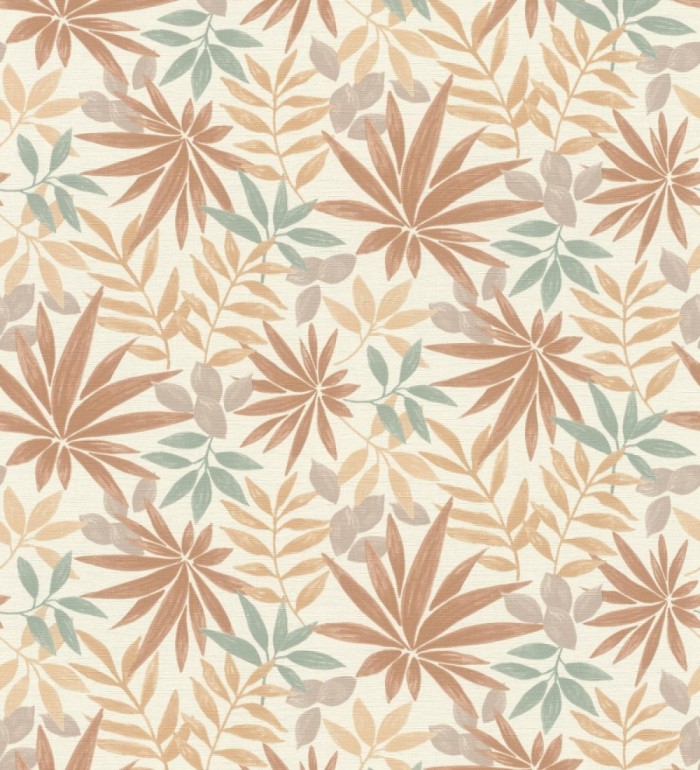 Papel pintado selva cálida textura lino natural - Saskia Modern 685109