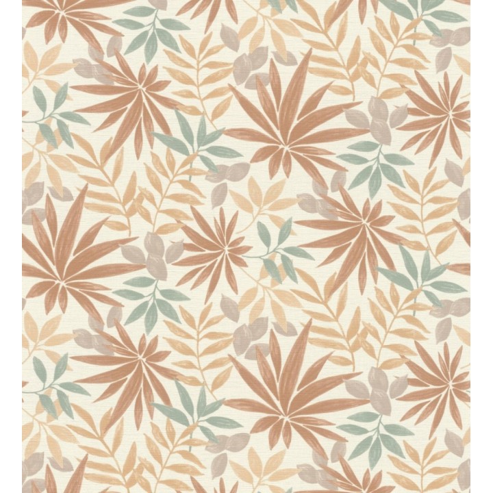 Papel pintado selva cálida textura lino natural - Saskia Modern 685109