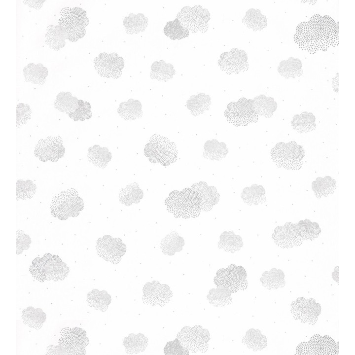 Papel pintado infantil de nubes difuminadas gris - Tiny Clouds 126706
