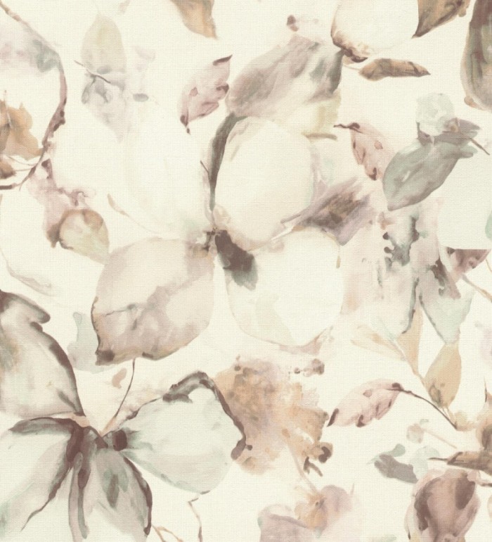 Papel pintado arte abstracto floral con acuarelas sobre lienzo texturado - Claude Watercolor 685113