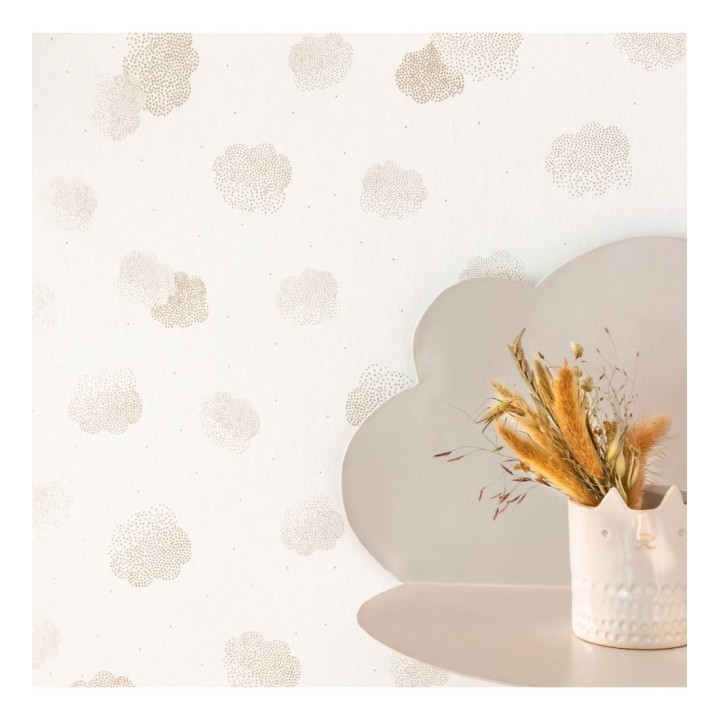 Papel pintado infantil de nubes difuminadas gris - Tiny Clouds 126706