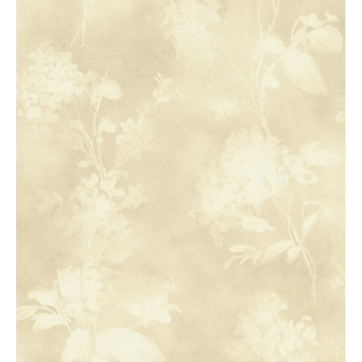 Papel pintado siluetas florales beige textura lienzo - Provence Romantic 685116