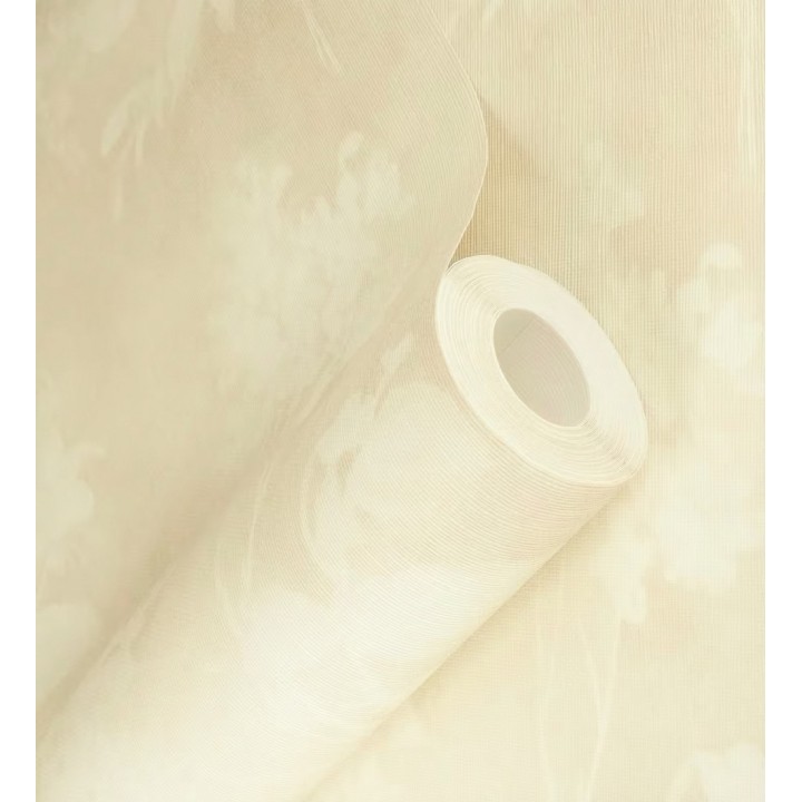 Papel pintado siluetas florales beige textura lienzo - Provence Romantic 685116