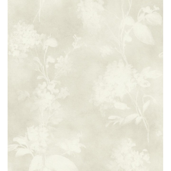 Papel pintado siluetas florales gris textura lienzo - Provence Romantic 685117