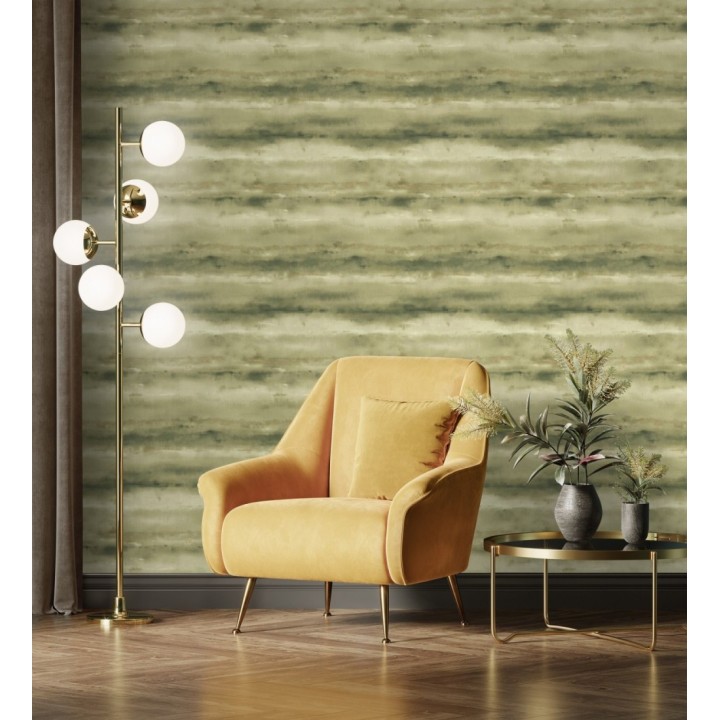 Papel pintado bruma tropical verde musgo textura lienzo - Brasilia Horizon 685118