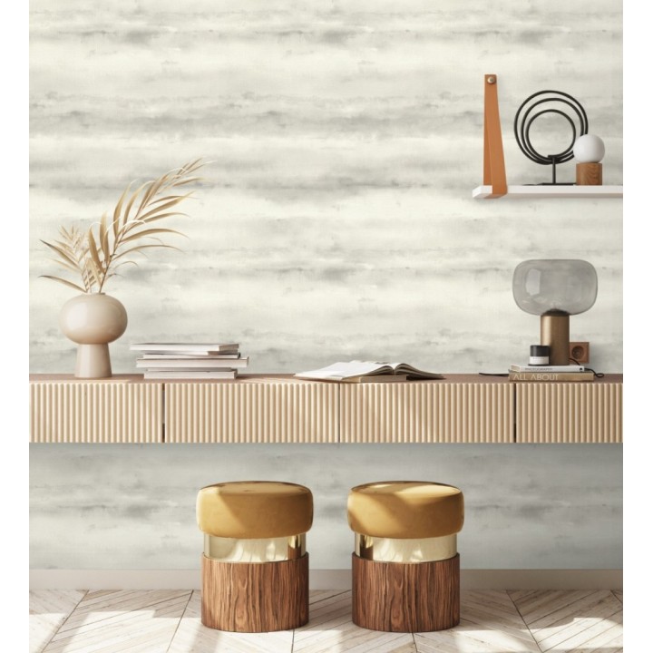 Papel pintado bruma tropical gris arena textura lienzo - Brasilia Horizon 685121