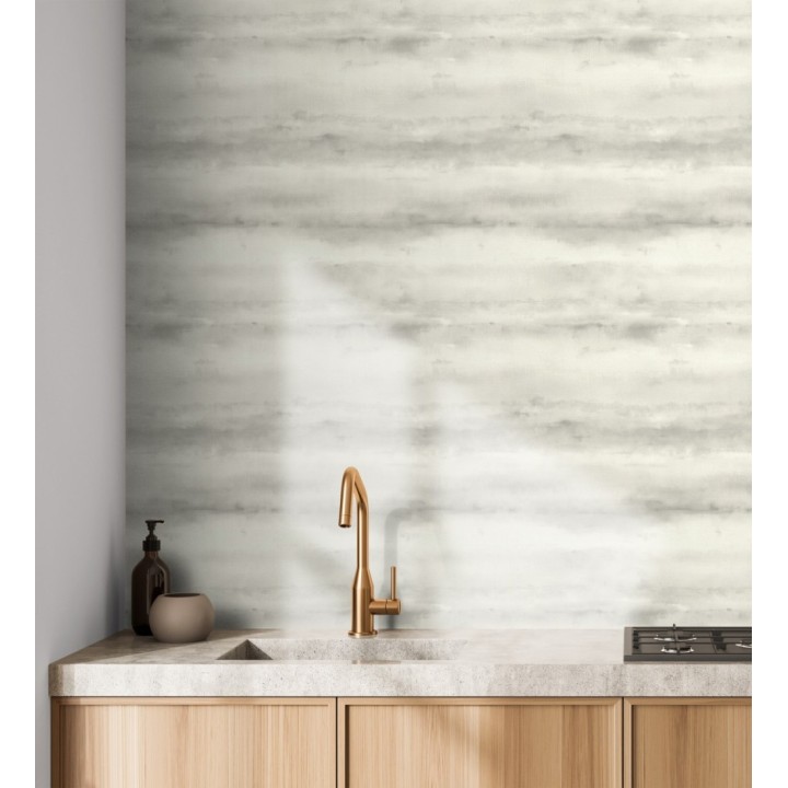 Papel pintado bruma tropical gris arena textura lienzo - Brasilia Horizon 685121