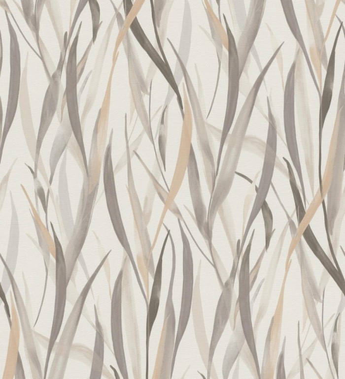 Papel pintado algas marinas acuarela beige y gris visón - Carolina Bay 685126