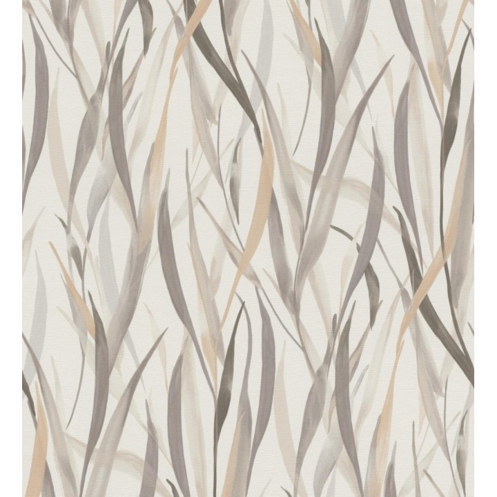 Papel pintado algas marinas acuarela beige y gris visón - Carolina Bay 685126