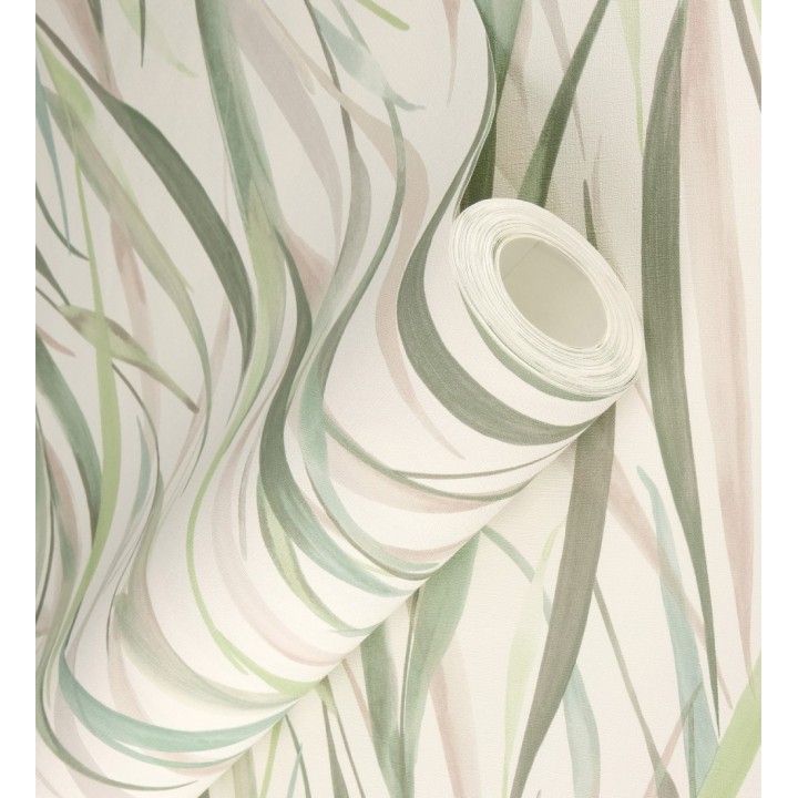 Papel pintado algas marinas acuarela tonos verdes - Carolina Bay 685127