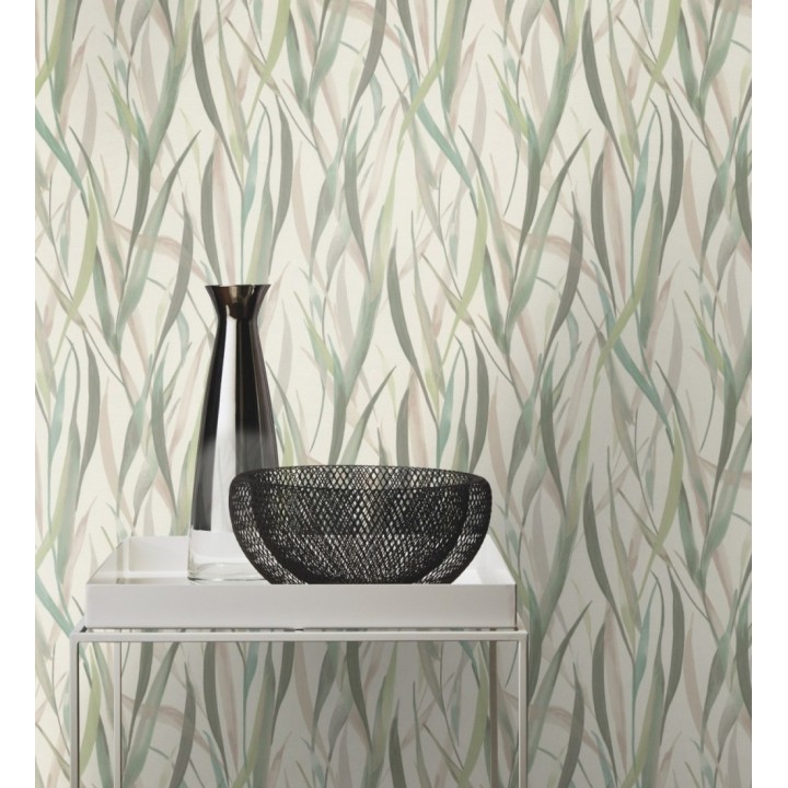 Papel pintado algas marinas acuarela tonos verdes - Carolina Bay 685127