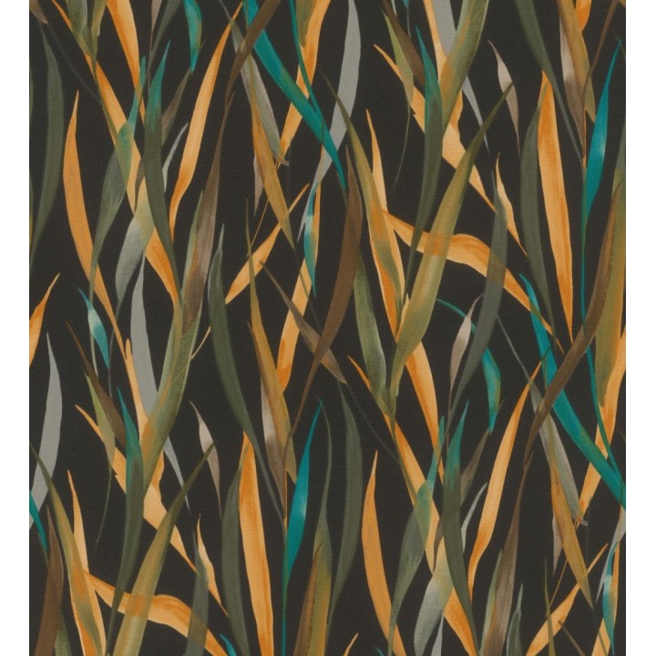 Papel pintado algas marinas acuarela tonos verdes mostaza y turquesa - Carolina Bay 685131