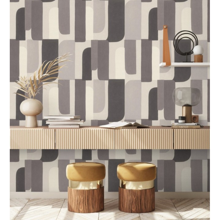 Papel pintado composición geométrica de vanguardia fondo texturizado - Century Balanced 685136