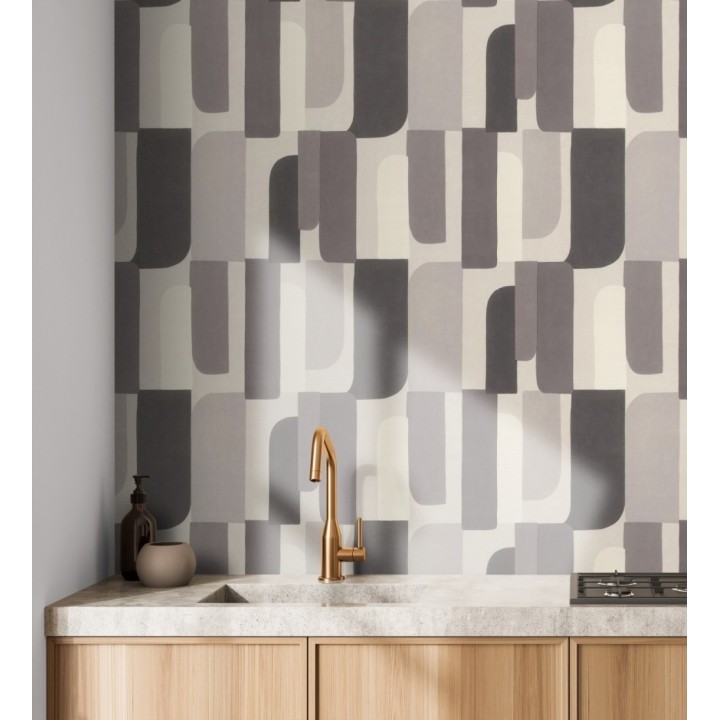 Papel pintado composición geométrica de vanguardia fondo texturizado - Century Balanced 685136