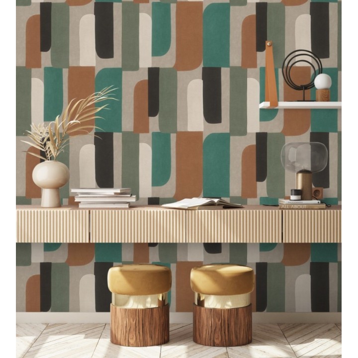 Papel pintado composición geométrica de vanguardia fondo texturizado - Century Balanced 685138