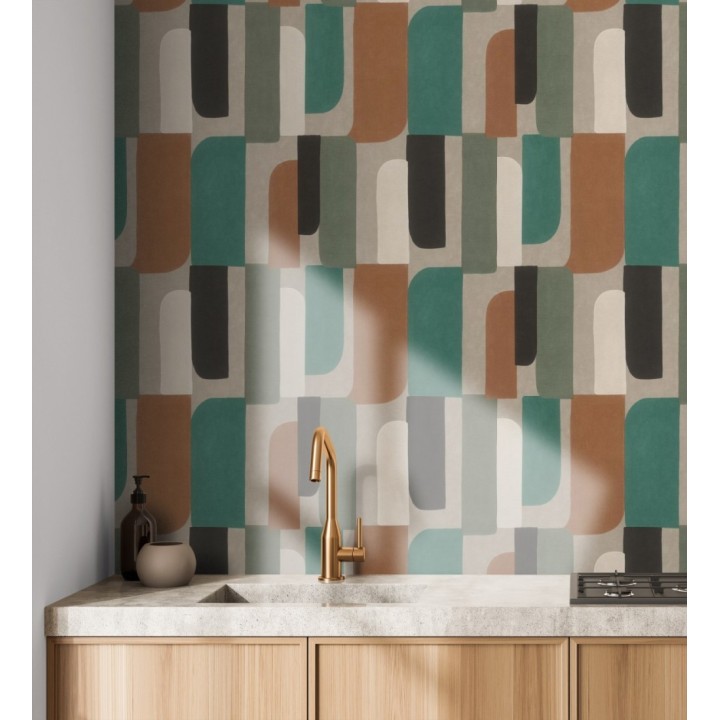 Papel pintado composición geométrica de vanguardia fondo texturizado - Century Balanced 685138