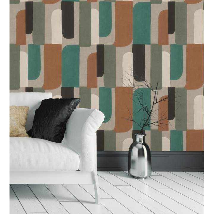 Papel pintado composición geométrica de vanguardia fondo texturizado - Century Balanced 685138