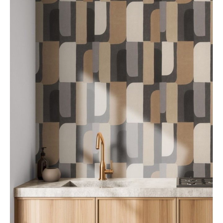 Papel pintado composición geométrica de vanguardia fondo texturizado - Century Balanced 685139