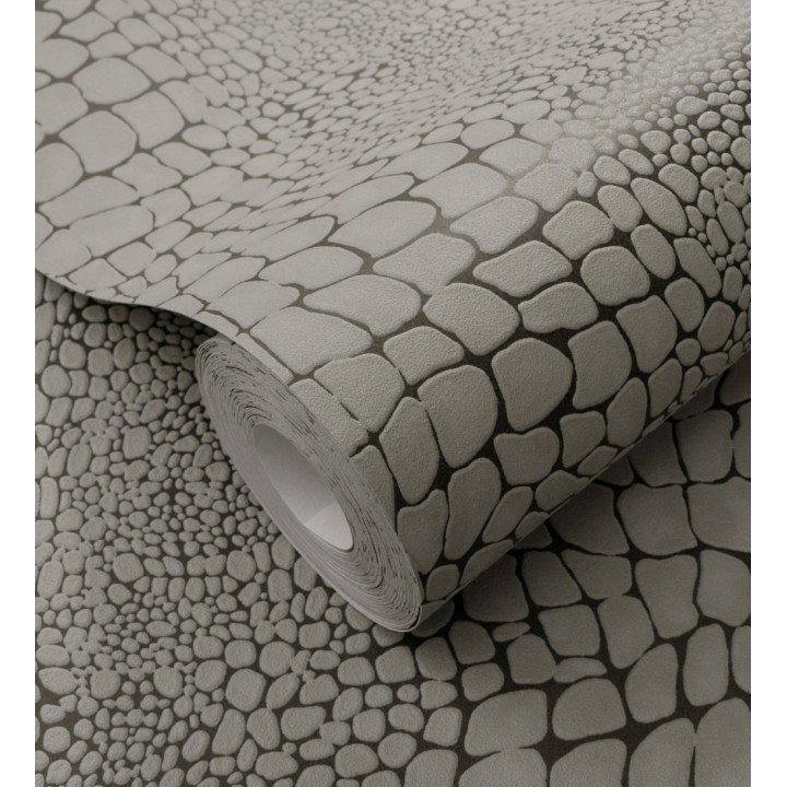 Papel pintado piel cocodrilo visón con relieve estilo animal print - Orinoco Reptilian 685140
