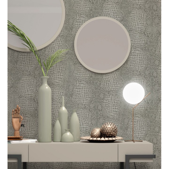 Papel pintado piel cocodrilo visón con relieve estilo animal print - Orinoco Reptilian 685140