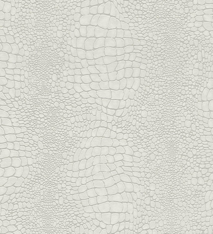 Papel pintado piel cocodrilo blanco con relieve estilo animal print - Orinoco Reptilian 685141