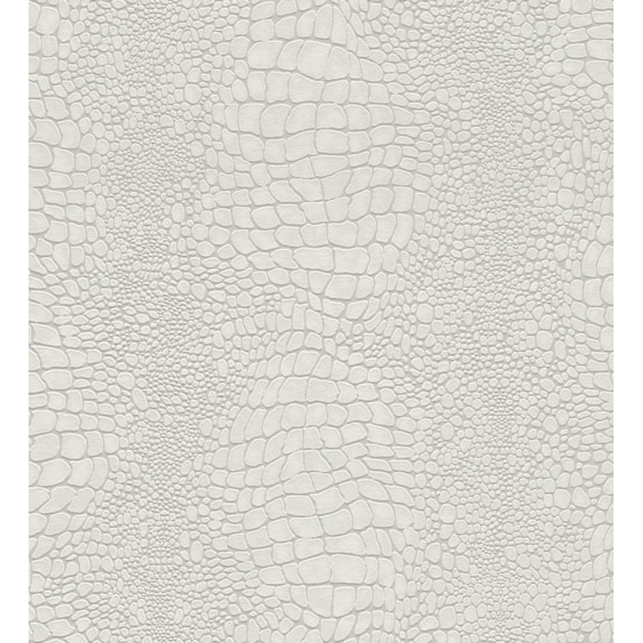Papel pintado piel cocodrilo blanco con relieve estilo animal print - Orinoco Reptilian 685141