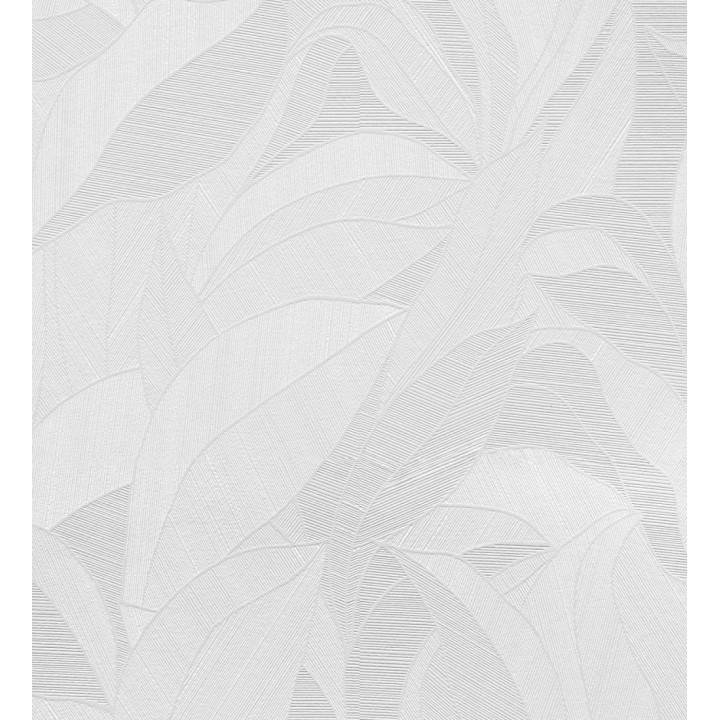 Papel pintado de hojas minimalistas con relieve color blanco - Ancona Rib 685143