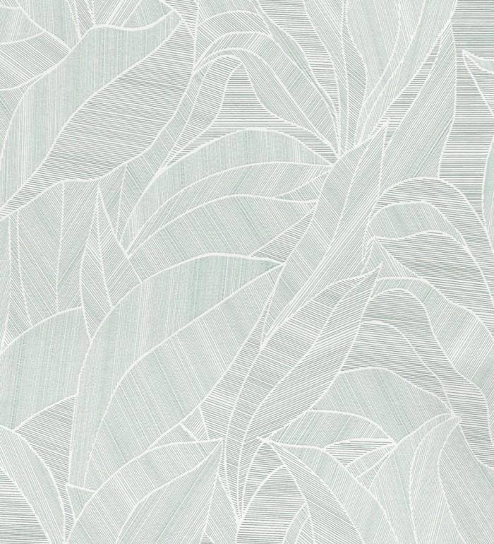 Papel pintado de hojas minimalistas con relieve color verde - Ancona Rib 685145